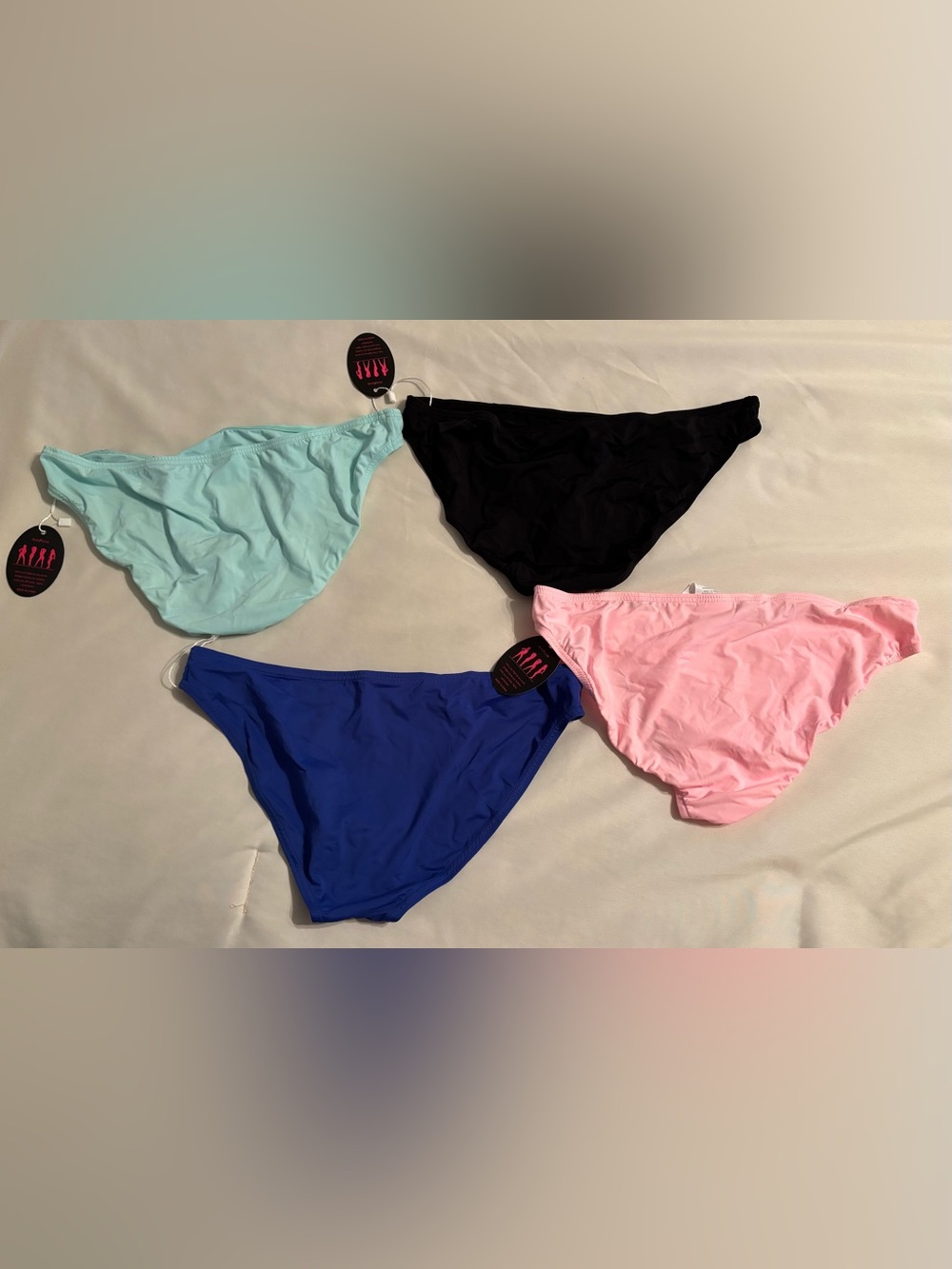 NWT 4-Pack Men’s Bikini Bottoms in Black, Pink, Blue & Mint - Picture 2 of 5